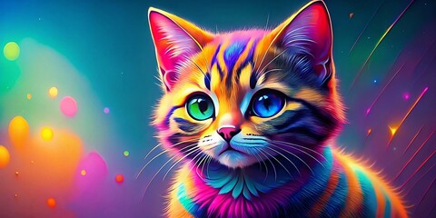 Adorable Kitten Posing: Cute Cat Design for Print, Fabric & Coloring Books