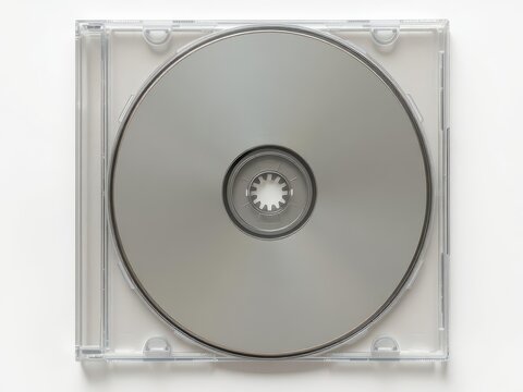 Empty CD case mockup, ready for design showcasing ROM data, design element, shiny
