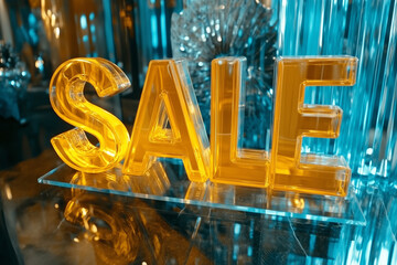 Neonowy napis Sale. Podświetlany tekst wyprzedaż