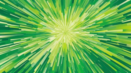 Dynamic Green Abstract Graphic Design with Radiating Lines