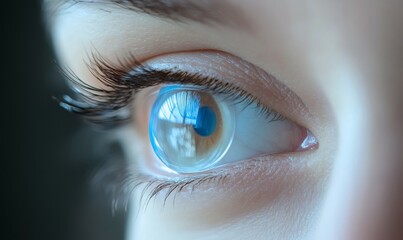 Fototapeta premium Science fiction theme where contact lenses can render invisible objects visible.