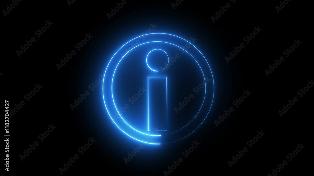 Poster neon help desk icon color glowing animated black background. help desk in circle shape icon animatio