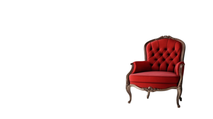 red armchair isolated on white background