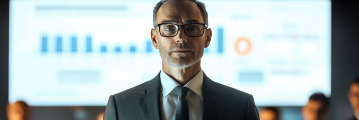 Business leader presenting strategic insights in a modern conference room filled with engaged colleagues during a dynamic meeting
