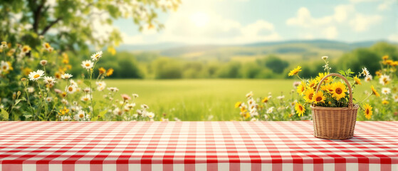 Beautiful summer spring picnic background