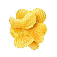 potato chips isolated on white