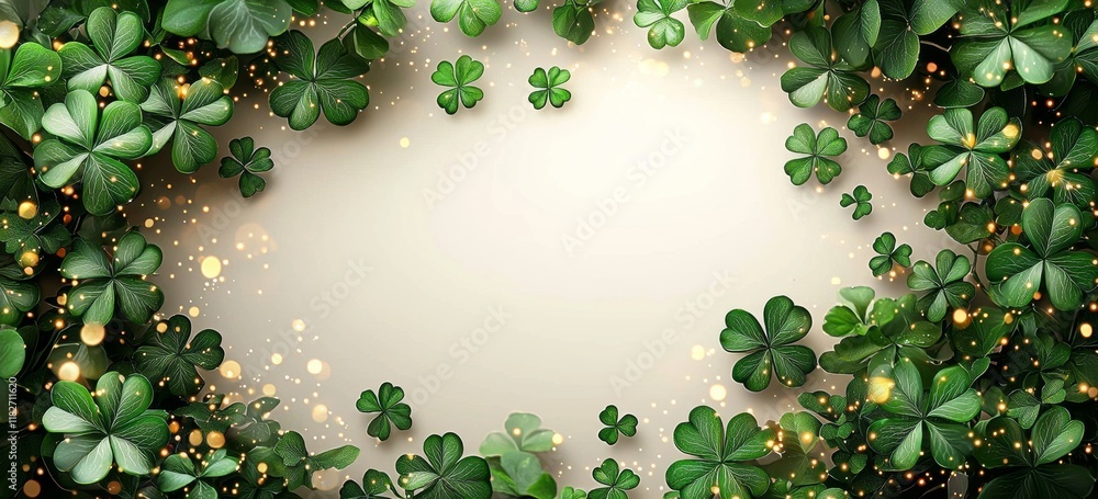 Poster st. patrick's day background centered around clover. isolate. design for the text 