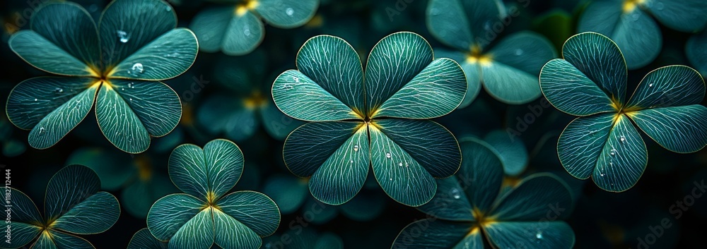 Poster spring background frame featuring an isolated green clover leaf with a three-leaved shamrock, symbol