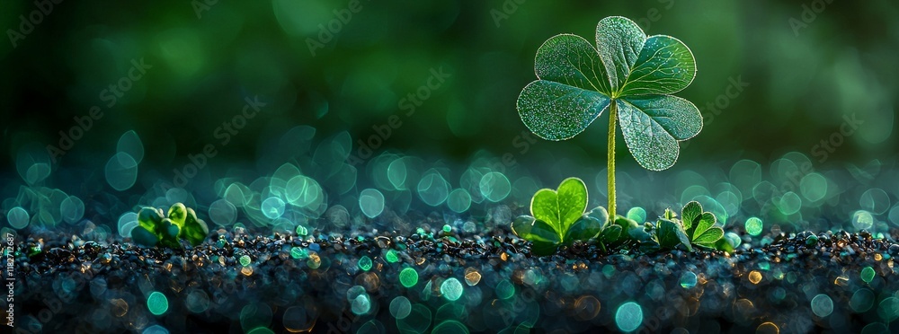 Poster a raster image of a st. patrick's day greeting card featuring a shamrock