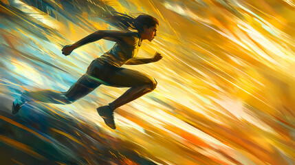 Runner's blaze: capturing the essence of speed and determination. Willowlight. Illustration