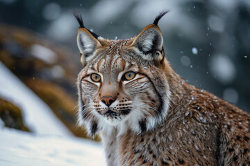 Naklejka premium a Canada Lynx (Lynx canadensis) searching for food