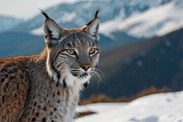 Obraz premium a Canada Lynx (Lynx canadensis) searching for food