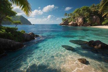 Fototapeta premium a beautiful island on the pacific