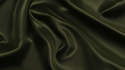 Dark Green Satin Fabric Texture: A Luxurious and Smooth Fabric Design for Apparel and Interior Design