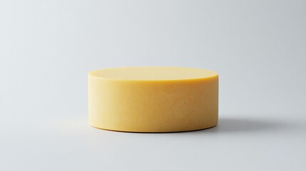 Yellow cylindrical object on white background.