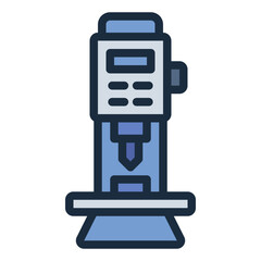 Milling machine filled line icon for industrial metal cutting Industry