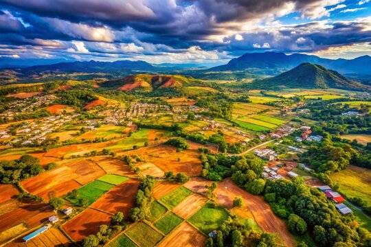 Aerial View of Zomba District, Malawi: Stunning Landscape Patterns