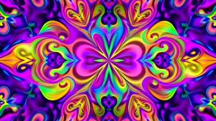 Vibrant Cosmic Dreamscape - Psychedelic Kaleidoscope Background