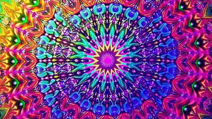 Obraz premium Vibrant Psychedelic Spiral Wallpaper