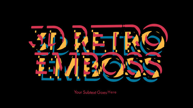 3D Retro Emboss Titles