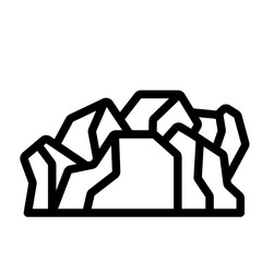 Raw iron ore outline icon used in metallurgy and mining industry