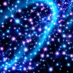 Fototapeta premium Abstract Bioluminescent Night Sky, Ethereal Starburst