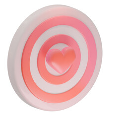 Cartoon red target heart 3d render
