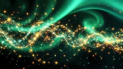 Obraz premium Neural Network Bioluminescence Art Nouveau Design - 16:9 Aspect Ratio