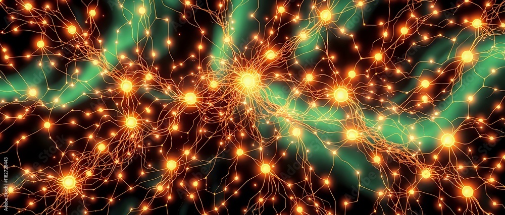 Aufkleber electrifying bioluminescent circuit art - neural network spark