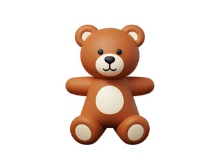 Obraz premium 3D icon with blank white background,teddy bear Minimalist cartoon design