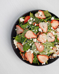 Strawberry Salad with Feta & Pecans | Vibrant Food Photography