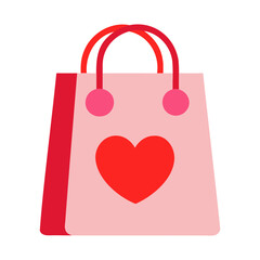 A shopping bag Vector Illustration For Valentine's Day Design isolated on a transparent background