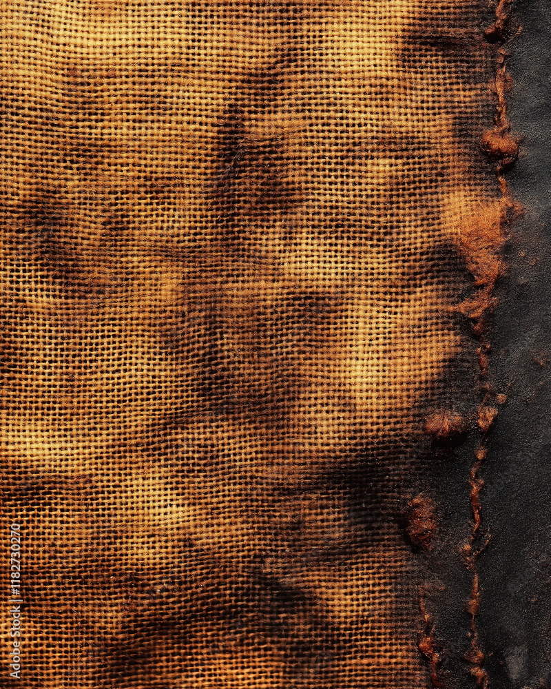 Poster fabric jute. oxidation effect - creates rust textu_002