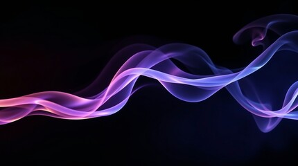 Abstract pink and purple smoke on a black background