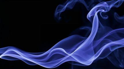 Fototapeta premium Abstract blue smoke on a black background