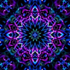 Obraz premium Cosmic Galaxy Swirl - Vibrant Abstract Fractal Wallpaper