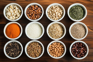 Hormone-balancing food, white background