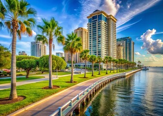 Bayshore Boulevard Tampa Florida Scenic Waterfront Architecture Photography