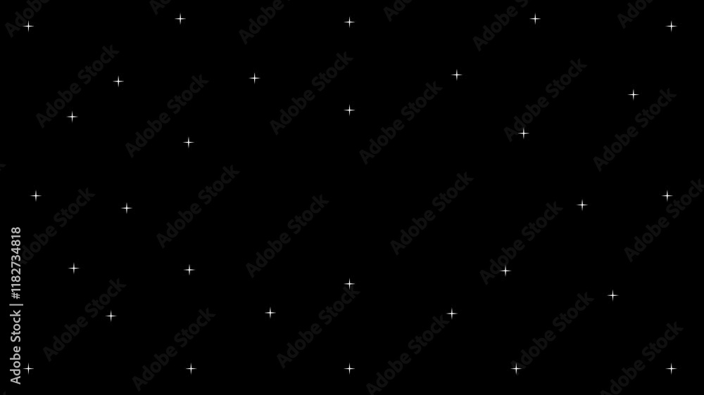 Poster stars blinking background. shiny 3d y2k stars with twinkle effect on black background, blinking and 