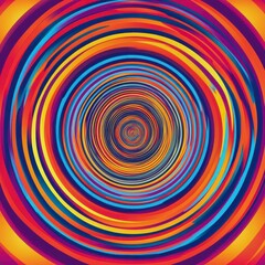 Abstract Concentric Circles: Vibrant and Dynamic Visual Art