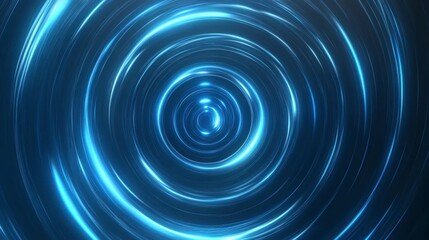 Hypnotic Blue Light Circles Abstract Graphic Design