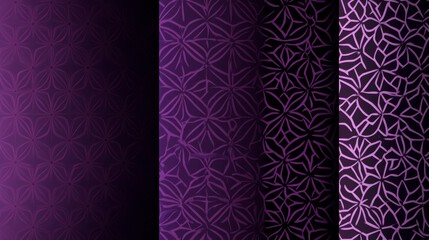 Stunning Purple Floral Patterns for Textiles and Wallpapers.  Intricate Geometric Designs for Unique Decorative Prints.
