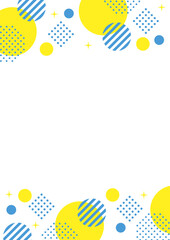 幾何学　フレーム　水玉　黄色　青　爽やか　縦長