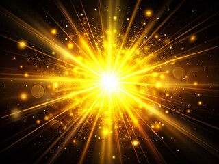 Naklejka premium Bright Yellow Light Flares - Abstract Glowing Background Stock Photo