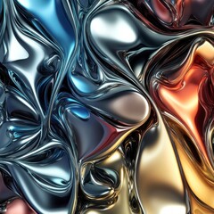 Stunning Abstract Liquid Metal Design: A mesmerizing display of fluid metal colors and shapes. Explore the beauty of liquid metal art, perfect for graphic design projects or digital art enthusiasts.
