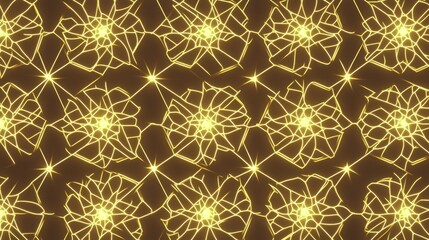 Golden Fractal Patterns: Intricate Geometric Designs for Backgrounds and Prints