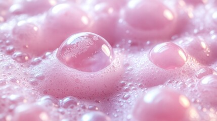 Close-up of pink bubbles creating a soft, textured surface.