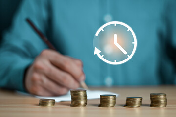 Time management concept. Work planning increases efficiency and reduced work time.
