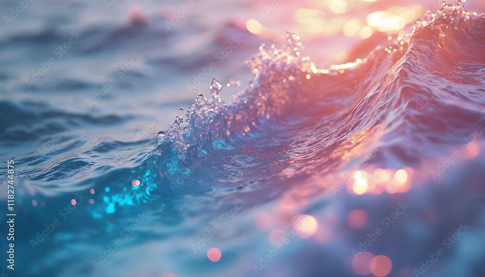 Poster a smooth dolly in movement captures the flowing waves of color, gliding gently across the surface.