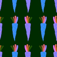 Spring vegetables seamless carrots pattern for wrapping paper and fabrics